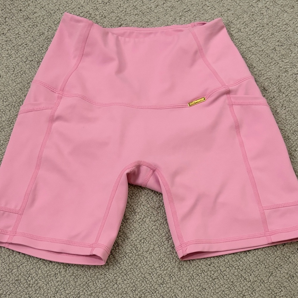 Cleo Harper pink High-Waist Performance Bike Shorts